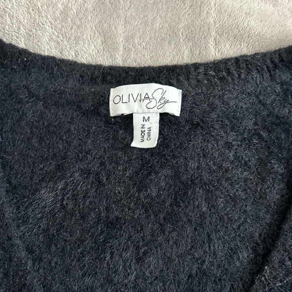 Olivia Sky fluffy button-down cardigan sweater - Picture 5 of 10